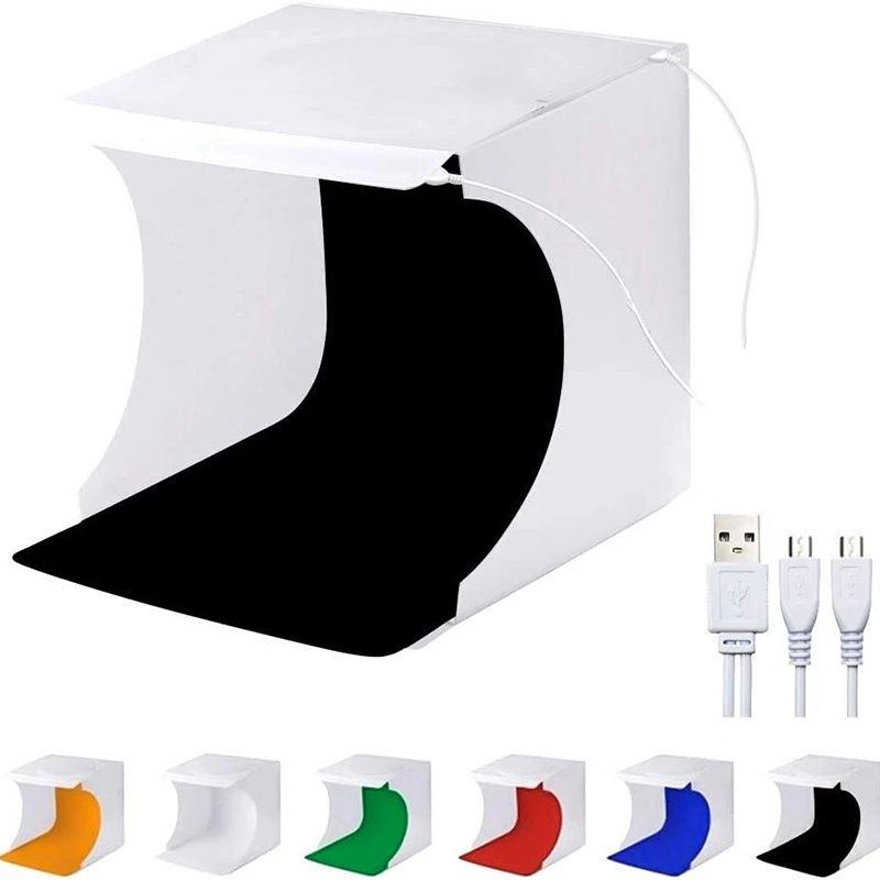Photography Lighting Kit With Backdrop - Caja de Luz Portátil Plegable para