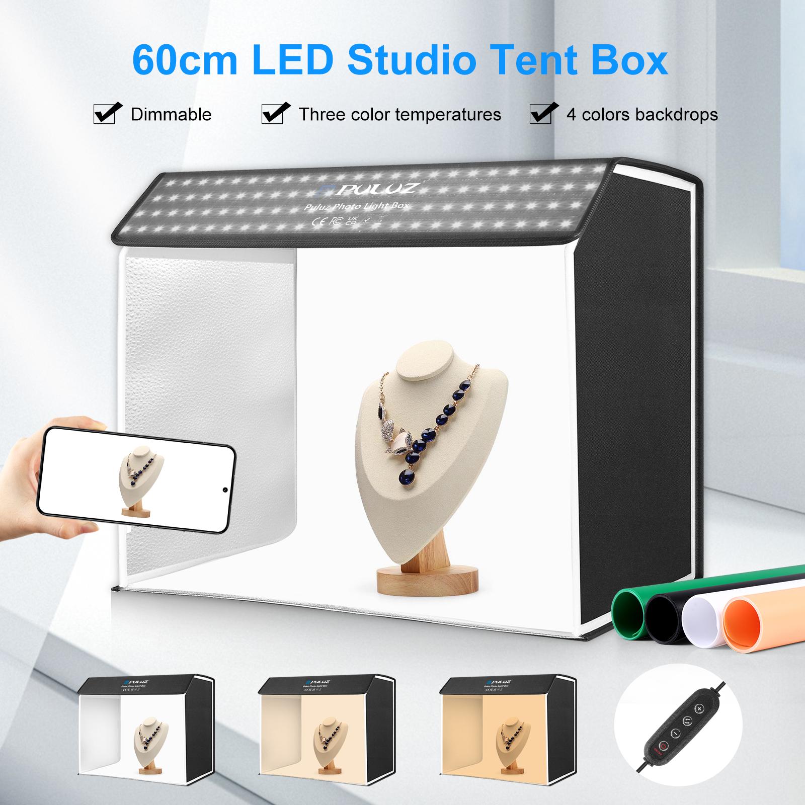 Photography Lighting Kit With Backdrop - PULUZ-caja de luz de estudio fotográfico