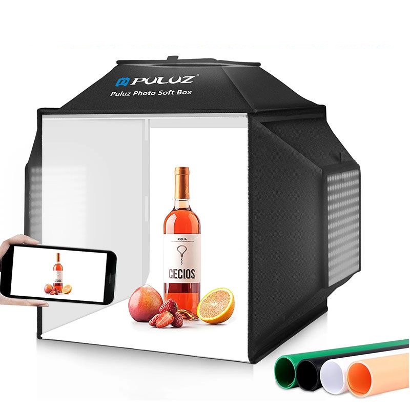 Photography Lighting Kit With Backdrop - Caja de luz plegable para estudio