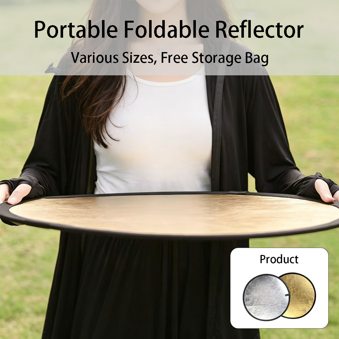 Photography Lighting Reflectors - Reflector redondo de doble cara plateado