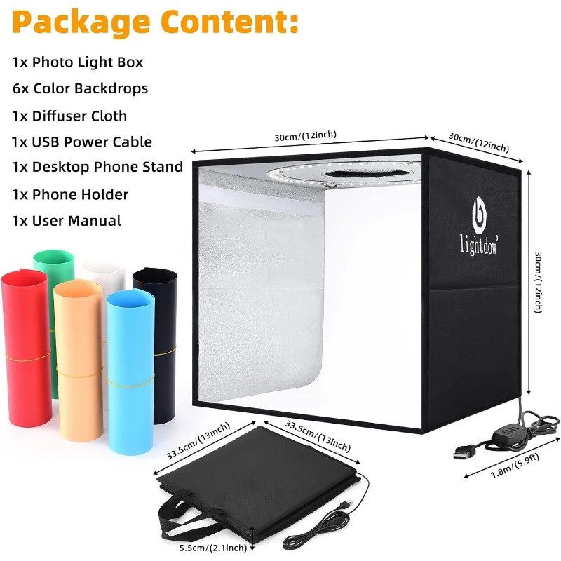 Photography Lighting Kit With Backdrop - Kit de caja de luz para