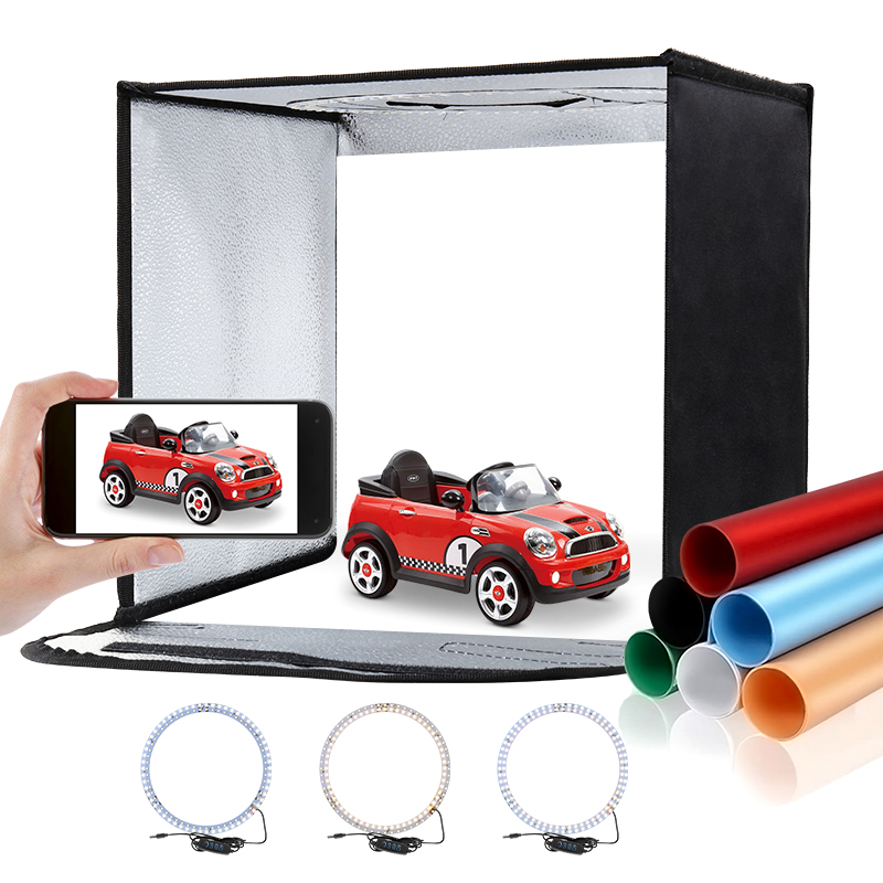 Photography Lighting Kit With Backdrop - Caja de luz plegable para estudio