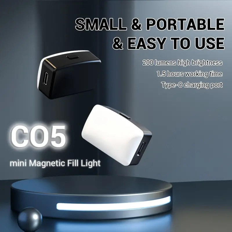 Photography Lighting Set Up - Mini luz LED magnética para Selfie