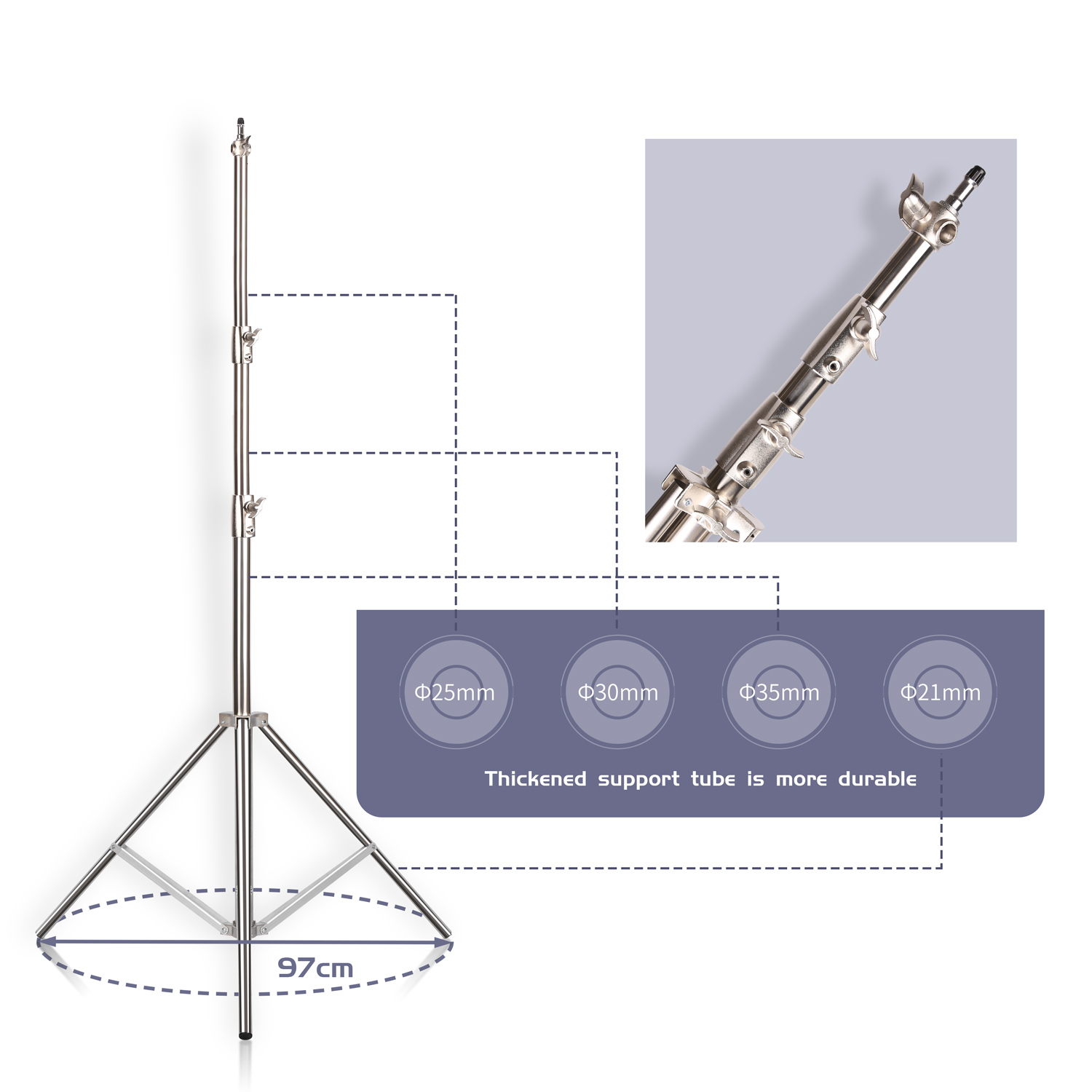 Soporte de luz de acero inoxid - Photography Lighting System reseña y precio