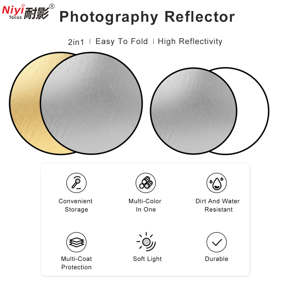 Reflector Portátil Redondo 2 e - Photography Lighting Reflectors reseña y precio