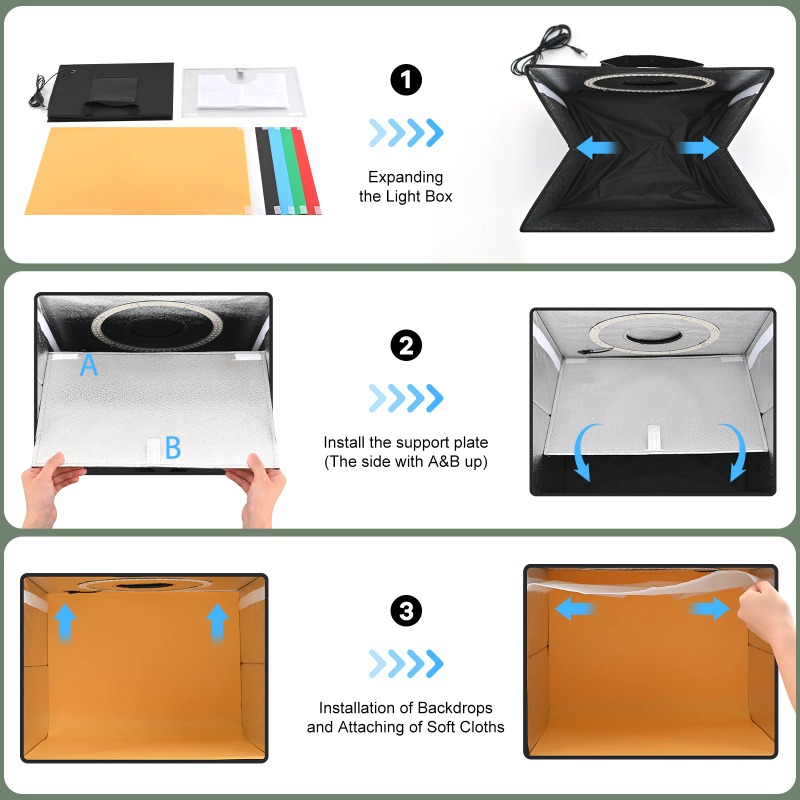 Kit de caja de luz para estudi - Photography Lighting Kit With Backdrop reseña y precio