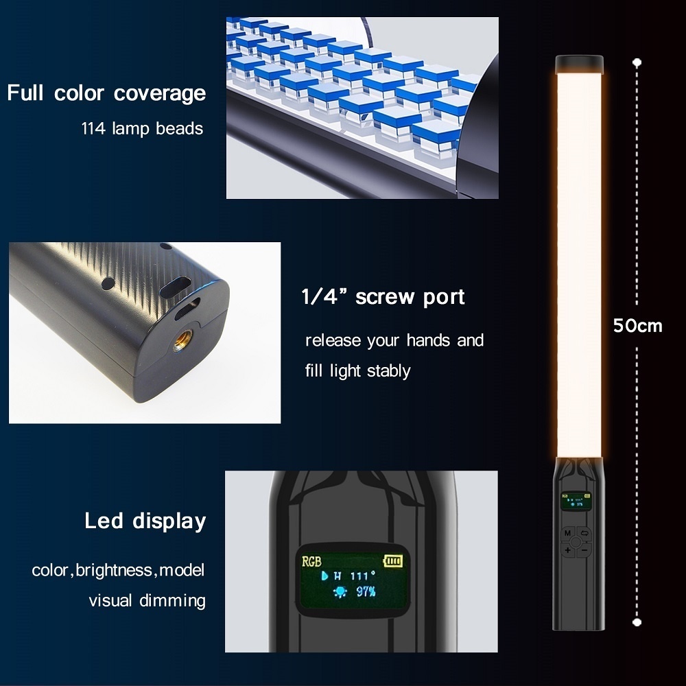 Varita de luz RGB de 50CM, man - Photography Lighting Type reseña y precio