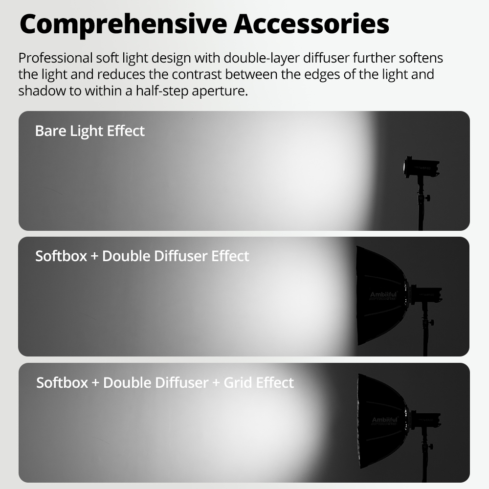 AMBITFUL Q7II 55/65/90cm Softb - Photography Lighting Set Up reseña y precio