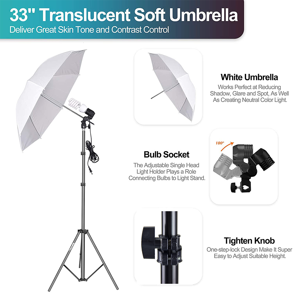 El conjunto de equipo de estud - Photography Lighting Kit With Backdrop reseña y precio