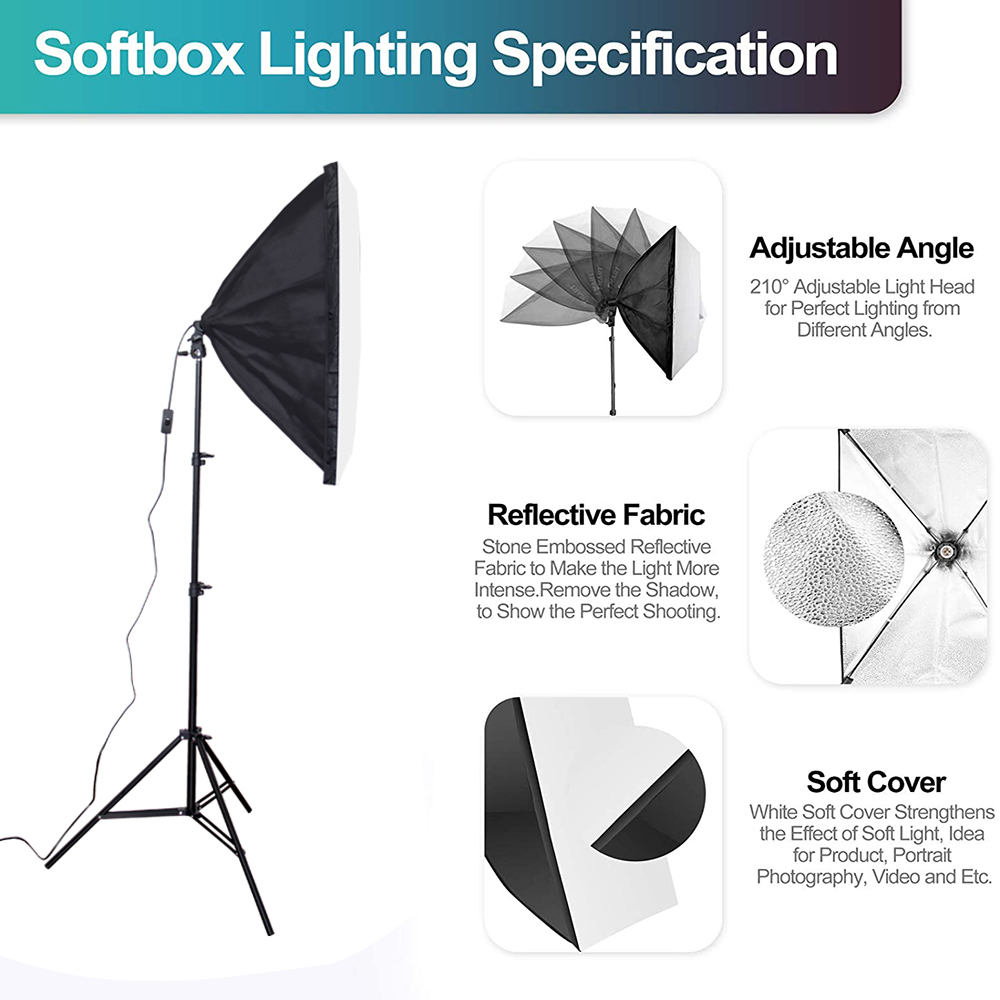 El conjunto de equipo de estud - Photography Lighting Kit With Backdrop reseña y precio